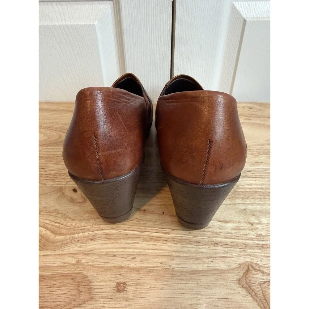 Dansko Rosaline Brown Leather Wedge Heel Shoes Size EU 39